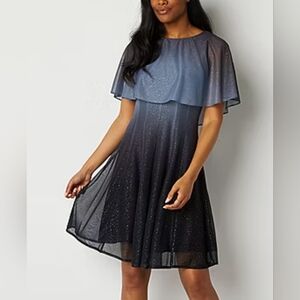 Danny & Nicole Ombre Fit & Flare Dress